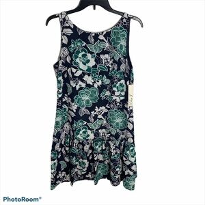 Eliza J Fit Flare Floral Dress NWT Sz 8 Blue Green